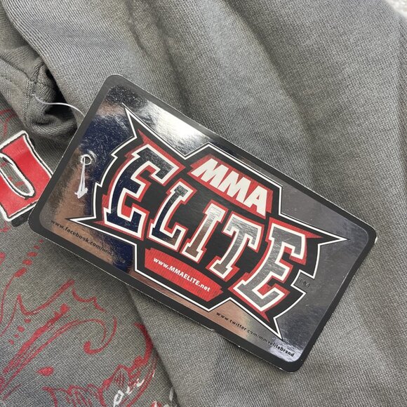 NWT MMA Elite Hoodie Gray Full Zip Up Small Y2K Goth Skull Punk Affliction Style - Picture 7 of 16